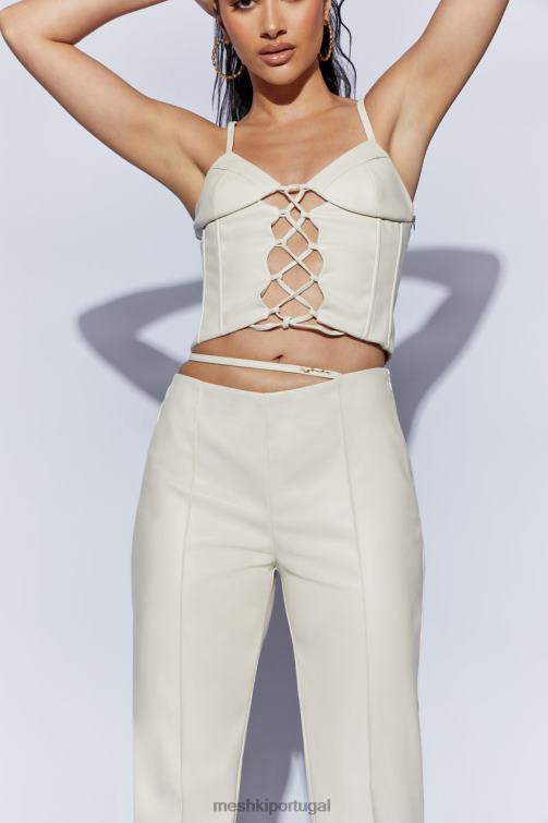 Meshki calça pu zarsa com perna larga e cintura média BLLT1469 roupas trigo