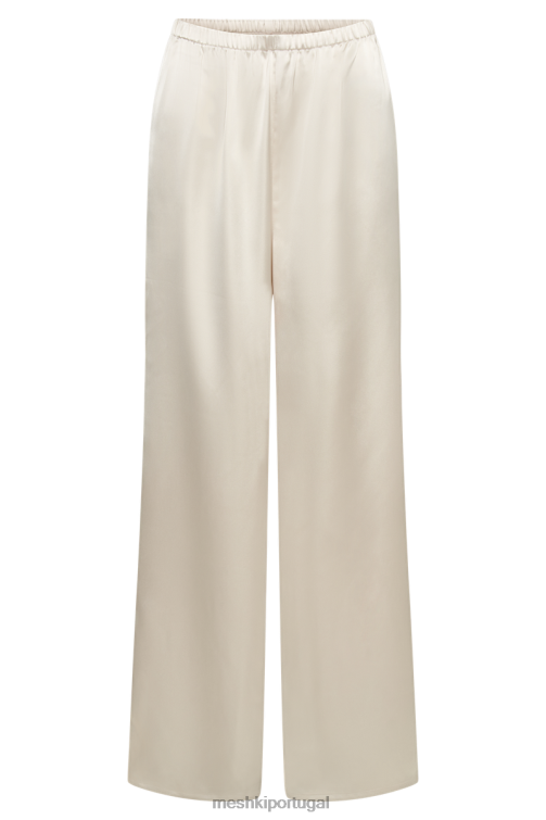 Meshki calça reta de cetim marciela BLLT1303 roupas marfim