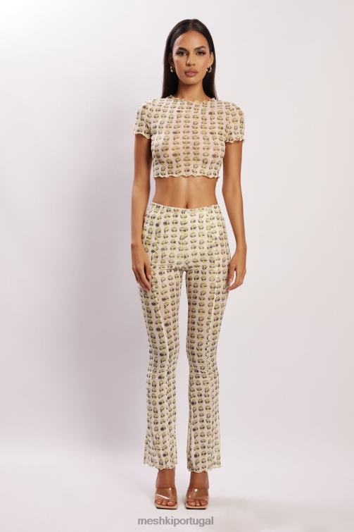 Meshki calça reta nora mesh BLLT1602 roupas impressão alienígena