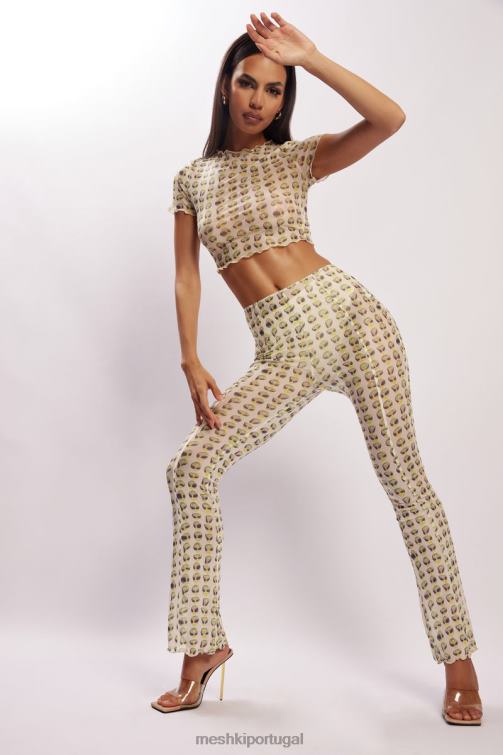 Meshki calça reta nora mesh BLLT1602 roupas impressão alienígena
