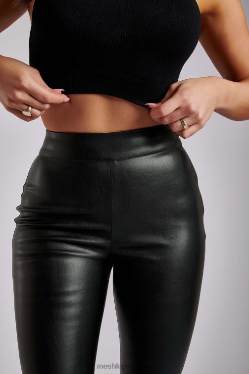Meshki calça skinny de couro sintético shayla BLLT1340 roupas preto
