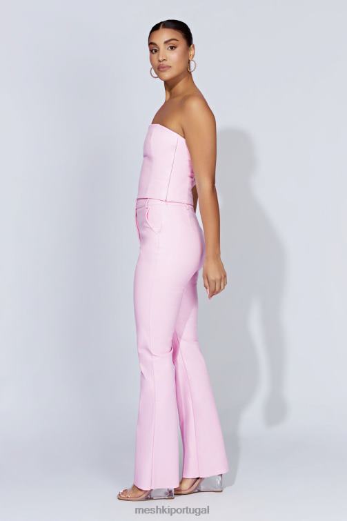 Meshki calça tyra de couro sintético com perna reta BLLT1431 roupas bebê Rosa