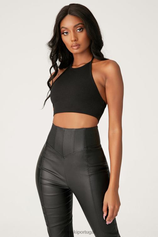 Meshki calça zima com espartilho de couro sintético cintura alta BLLT1292 roupas preto