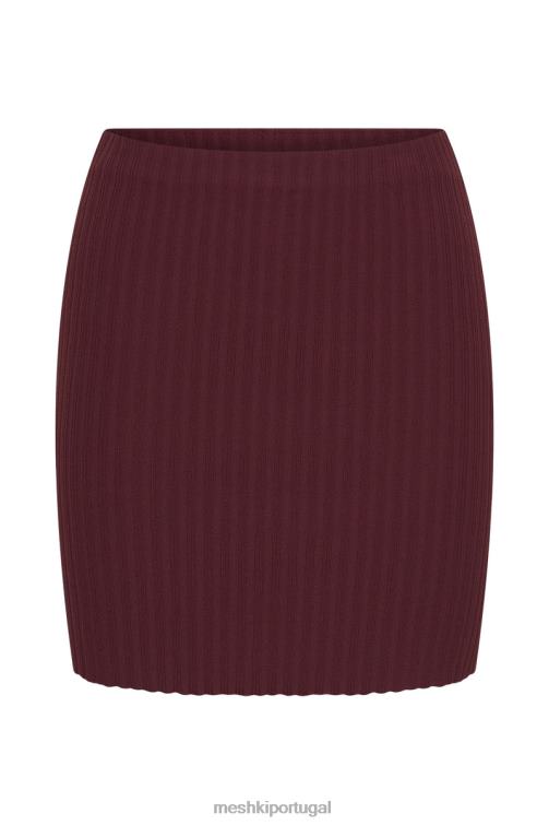 Meshki minissaia de malha shiloh com cintura baixa BLLT1468 roupas chocolate cereja