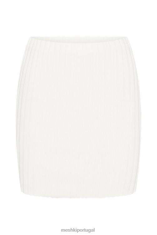 Meshki minissaia de malha shiloh com cintura baixa BLLT1556 roupas off white