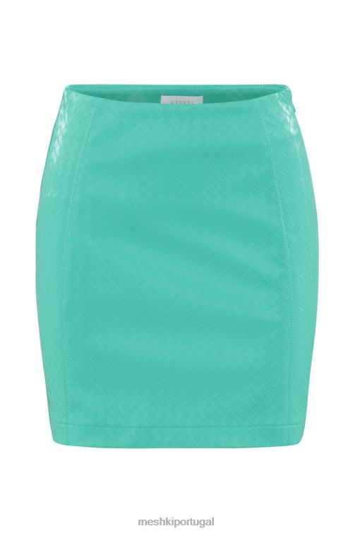 Meshki minissaia reagan crosshatch de couro sintético BLLT1483 roupas hortelã