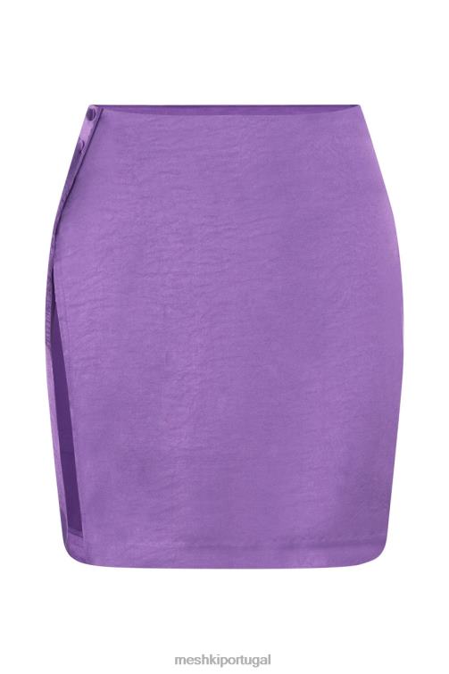 Meshki romi mini saia de cetim envolvente assimétrica BLLT1530 roupas roxo
