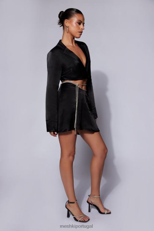 Meshki talulah saia de mini flauta com corda de diamante BLLT1544 roupas preto