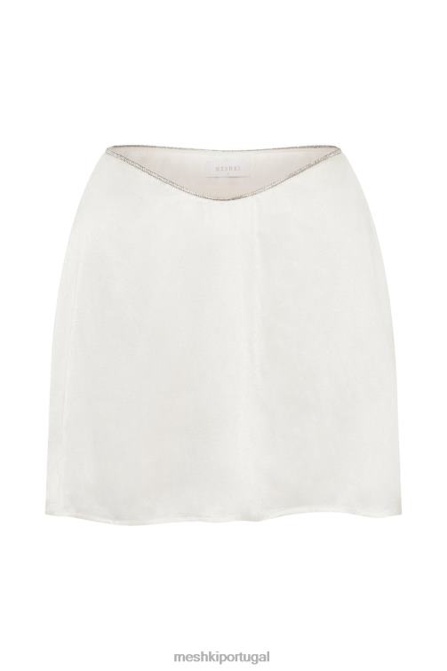 Meshki talulah saia de mini flauta com corda de diamante BLLT1548 roupas branco