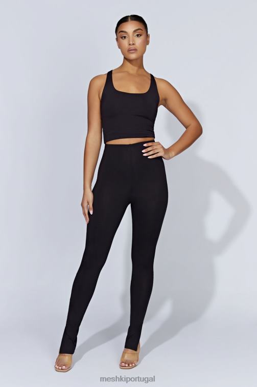 Meshki legging com fenda lateral michelle BLLT1585 roupas preto