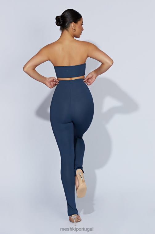 Meshki legging com fenda lateral michelle BLLT1597 roupas marinha da meia-noite