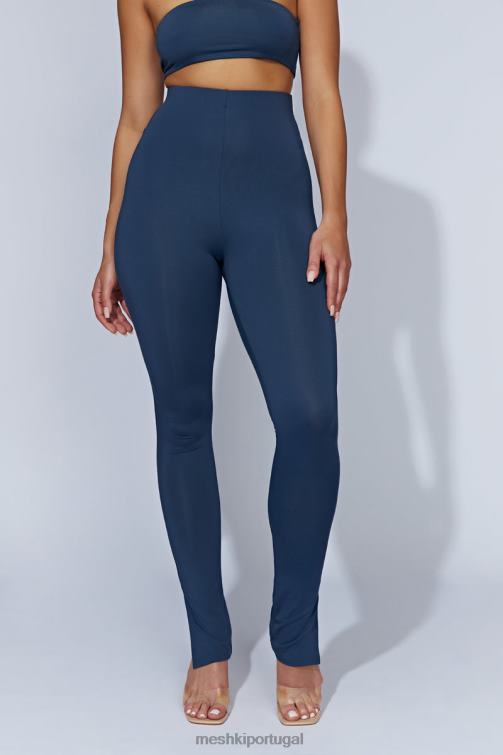 Meshki legging com fenda lateral michelle BLLT1597 roupas marinha da meia-noite