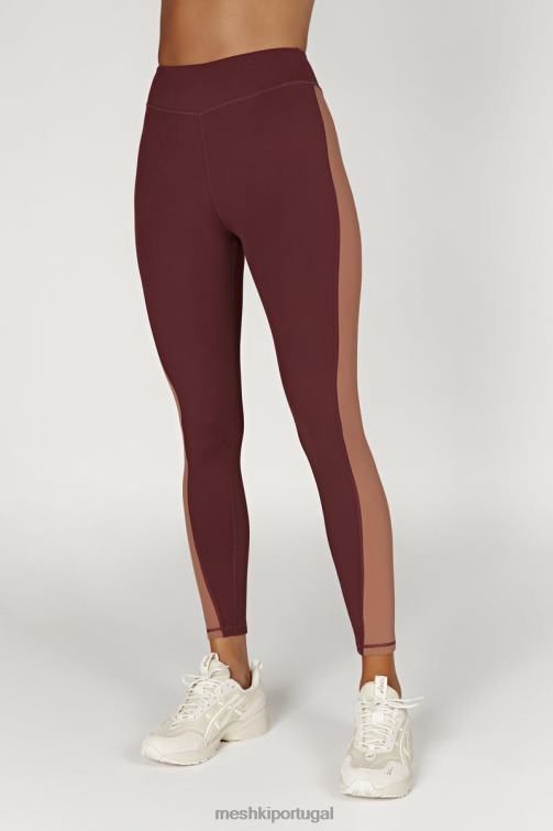 Meshki leggings com painel de dois tons libby BLLT1475 roupas mogno/bronzeado