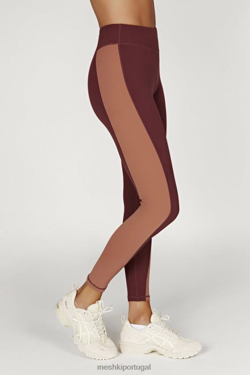 Meshki leggings com painel de dois tons libby BLLT1475 roupas mogno/bronzeado