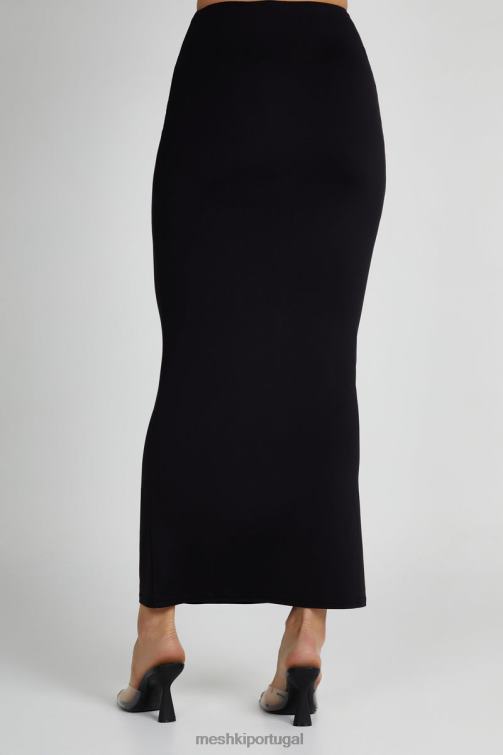 Meshki Saia maxi rabo de peixe em nylon reciclado Olympia BLLT1258 roupas preto