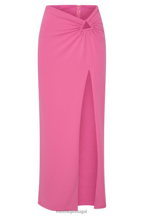 Meshki saia maxi com fenda lateral jacqui BLLT1576 roupas rosa