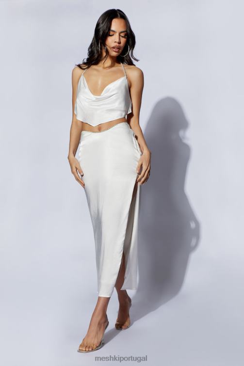 Meshki saia maxi corda diamante christie BLLT1429 roupas branco
