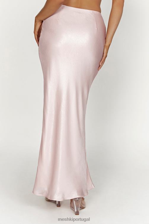 Meshki saia maxi de cetim raine BLLT1433 roupas blush rosa