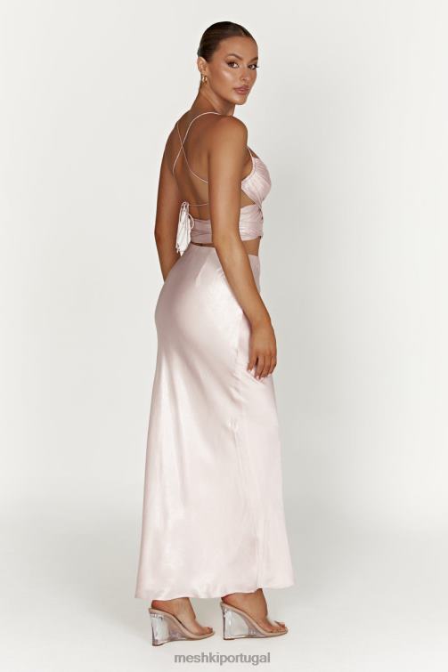 Meshki saia maxi de cetim raine BLLT1433 roupas blush rosa