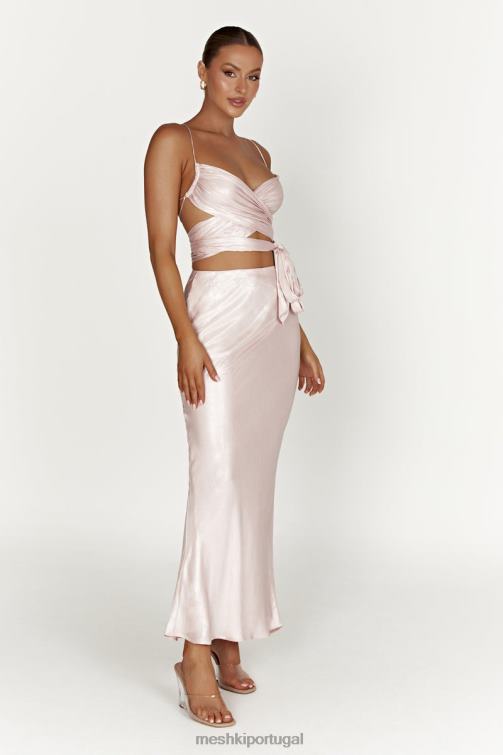 Meshki saia maxi de cetim raine BLLT1433 roupas blush rosa