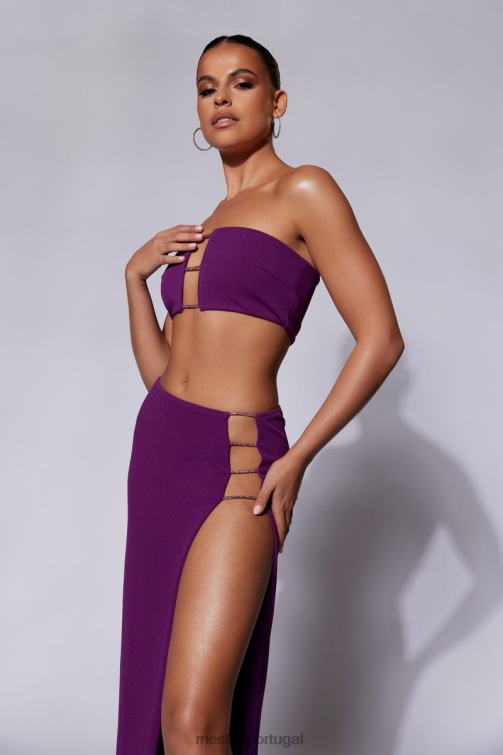 Meshki saia maxi de corda diamante anastasia com divisão BLLT1547 roupas uva