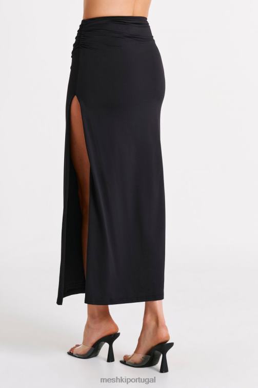 Meshki saia maxi de nylon reciclado emma BLLT1242 roupas preto