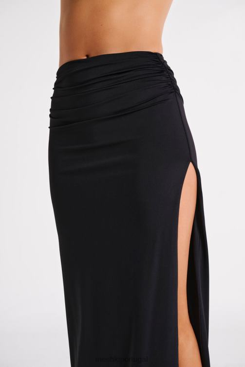 Meshki saia maxi de nylon reciclado emma BLLT1242 roupas preto
