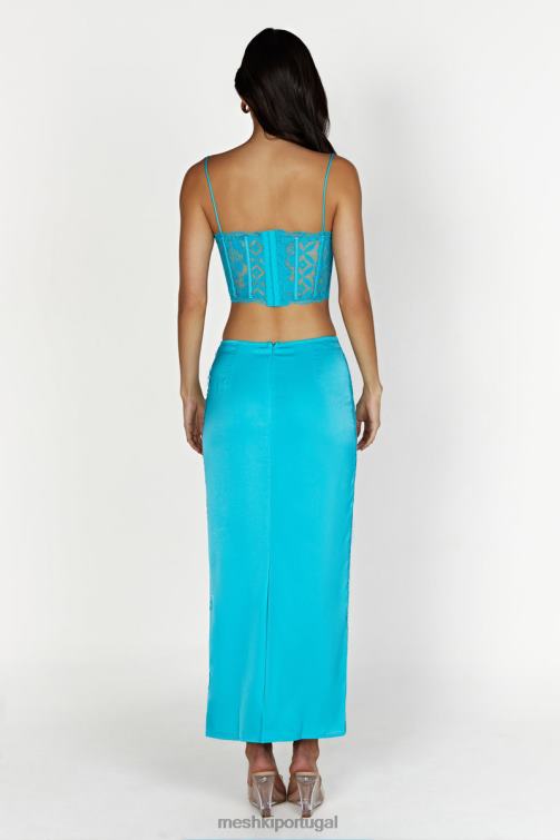 Meshki saia maxi de renda bellamy BLLT1540 roupas água-marinha