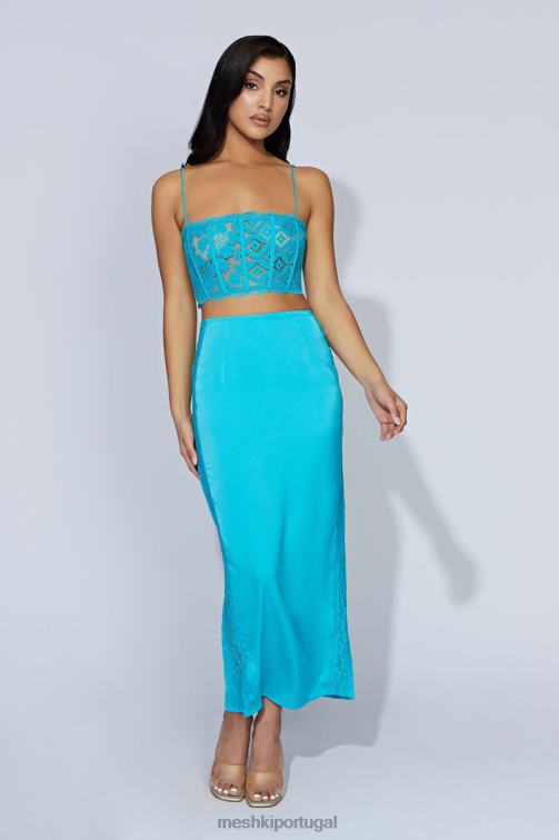 Meshki saia maxi de renda bellamy BLLT1540 roupas água-marinha