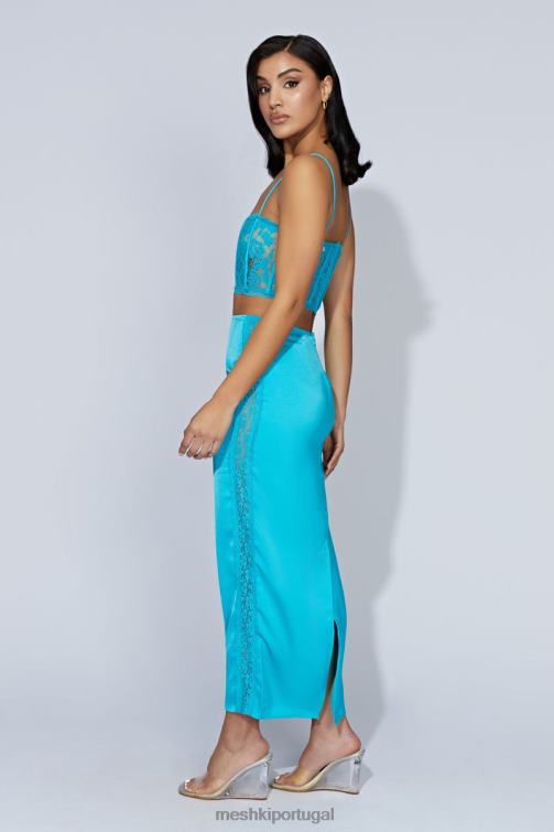 Meshki saia maxi de renda bellamy BLLT1540 roupas água-marinha