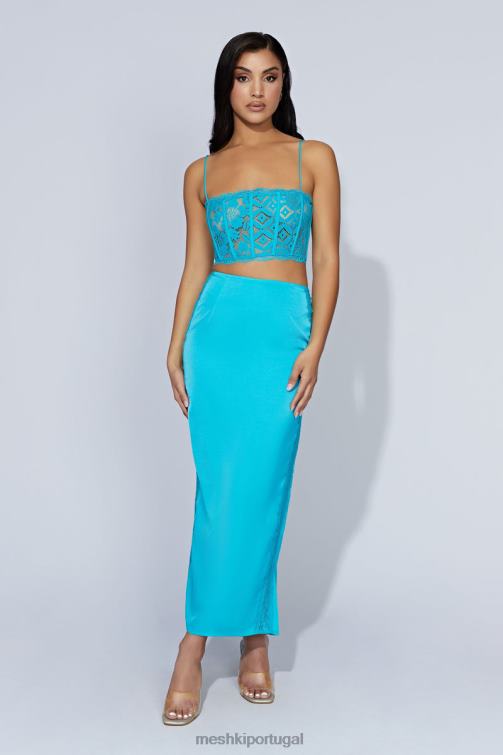 Meshki saia maxi de renda bellamy BLLT1540 roupas água-marinha