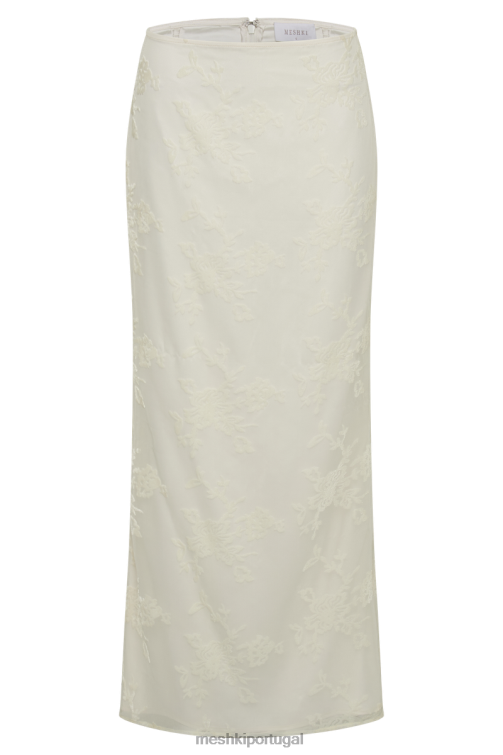 Meshki saia maxi de veludo burnout mona BLLT1363 roupas branco