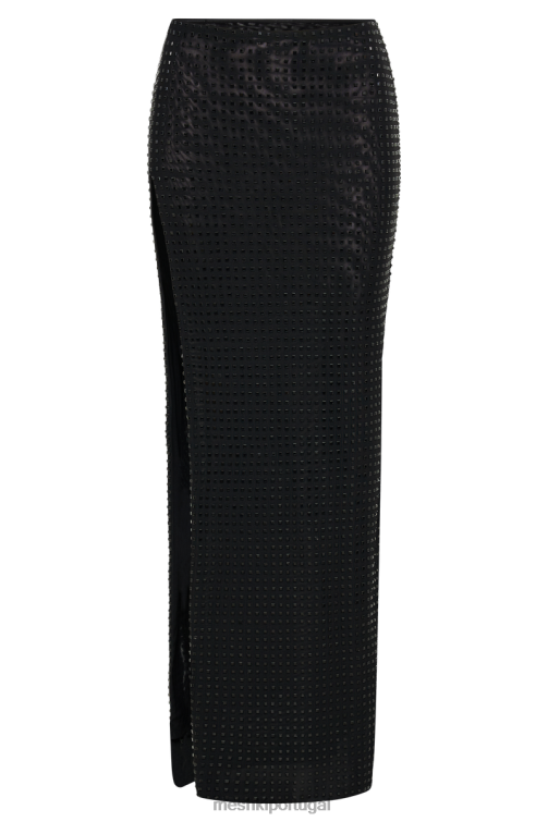 Meshki saia maxi ellery quadrada com diamantes BLLT1278 roupas preto
