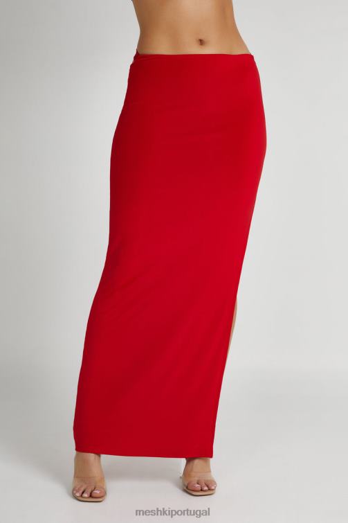 Meshki saia maxi jeans com capuz nas costas BLLT1279 roupas vermelho