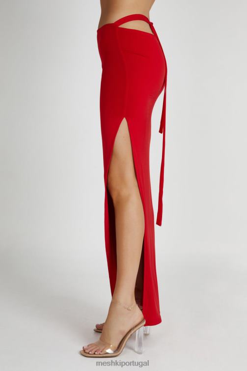 Meshki saia maxi jeans com capuz nas costas BLLT1279 roupas vermelho