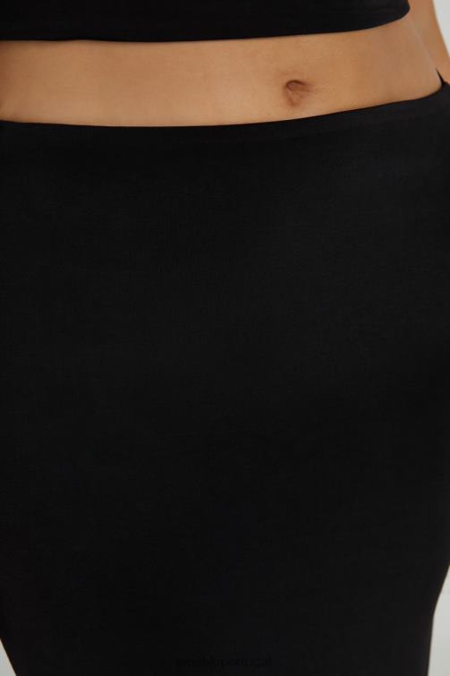 Meshki saia maxi jeans com capuz nas costas BLLT1320 roupas preto