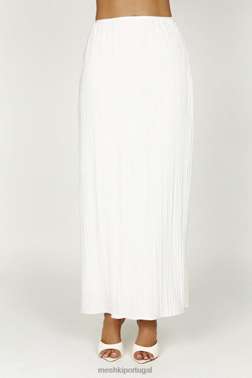 Meshki saia maxi plissada elsie BLLT1362 roupas branco