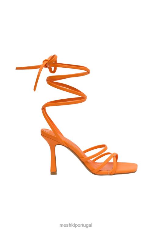 Meshki milly couro sintético envoltório em torno dos saltos BLLT1690 calçados tangerina