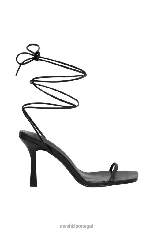 Meshki nunca envolva saltos de couro sintético BLLT1679 calçados preto