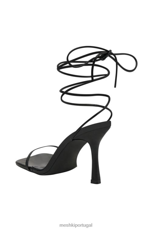 Meshki nunca envolva saltos de couro sintético BLLT1679 calçados preto