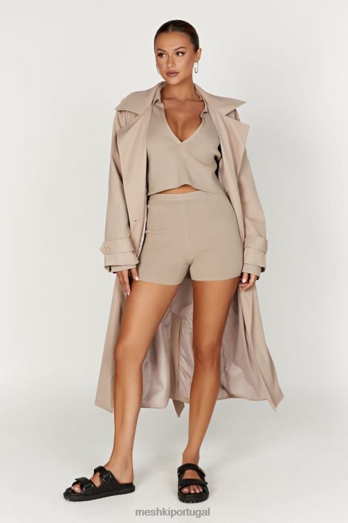 Meshki suéter de tricô com gola Lennox BLLT893 roupas cinza