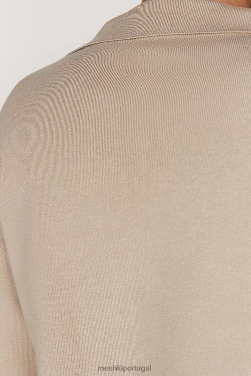 Meshki suéter de tricô com gola Lennox BLLT893 roupas cinza