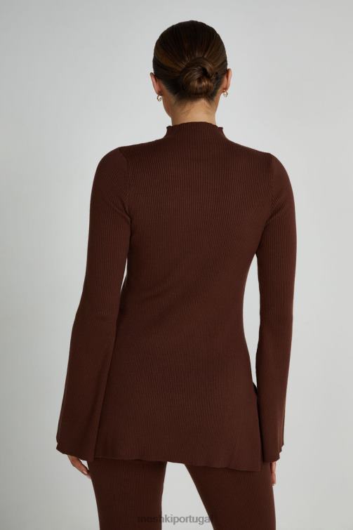 Meshki suéter de tricô oversized jovie BLLT823 roupas avelã