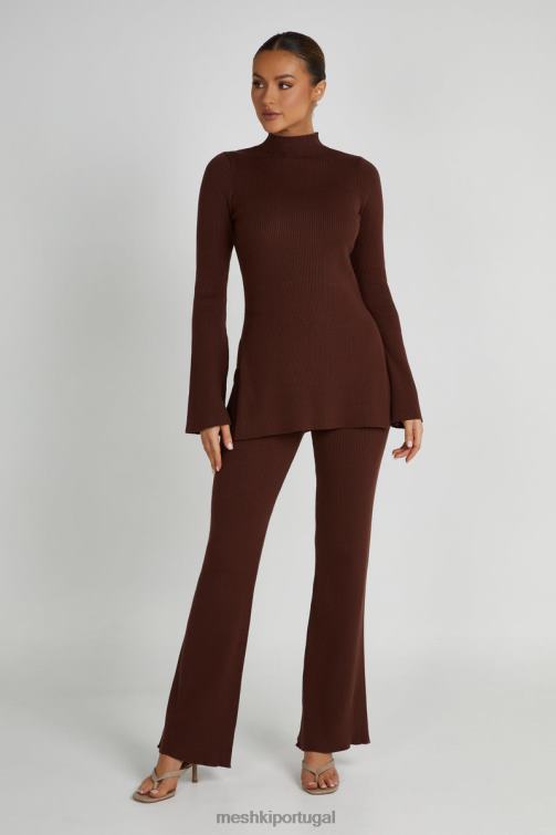 Meshki suéter de tricô oversized jovie BLLT823 roupas avelã