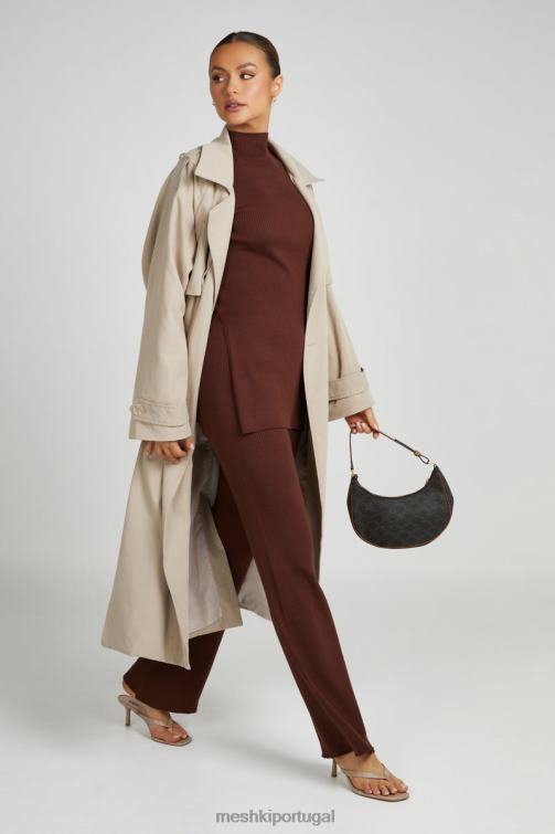 Meshki suéter de tricô oversized jovie BLLT823 roupas avelã