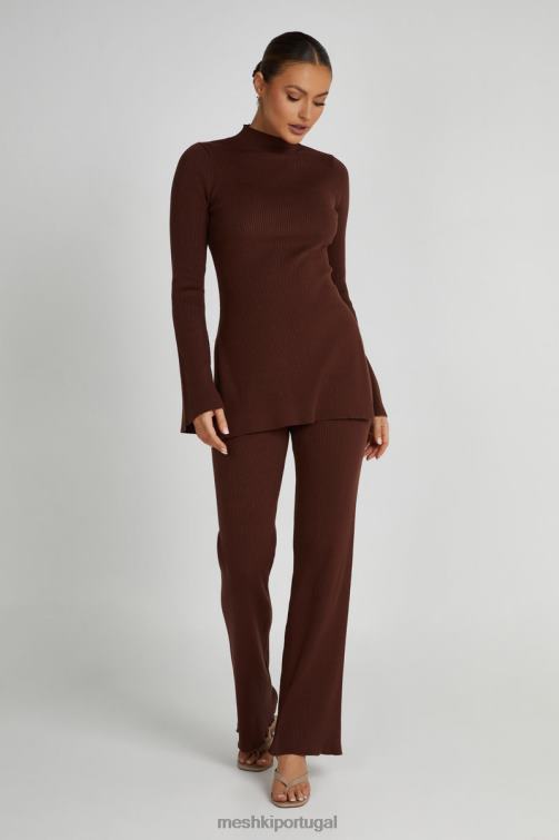 Meshki suéter de tricô oversized jovie BLLT823 roupas avelã