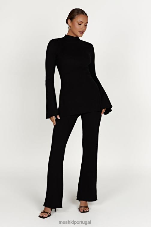 Meshki suéter de tricô oversized jovie BLLT899 roupas preto