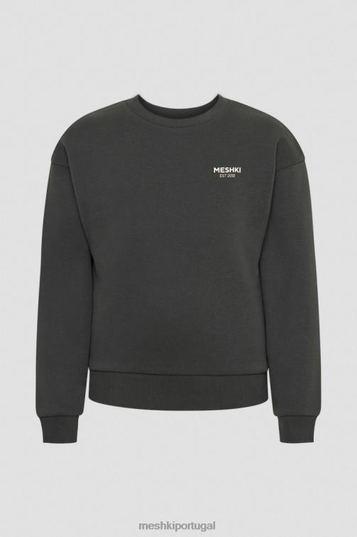 Meshki suéter oversized com gola redonda Phoenix BLLT809 roupas crepúsculo preto
