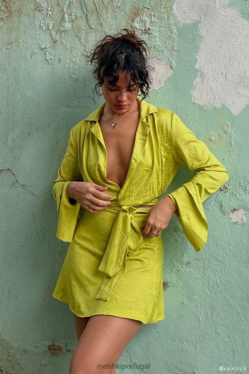Meshki Annalize Envoltório Top BLLT1047 roupas verde-amarelado