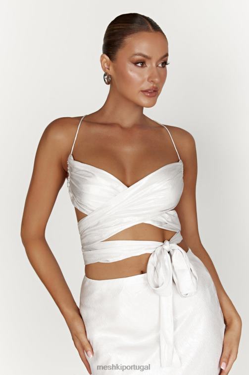 Meshki Georgie enrolando por cima da gravata BLLT1004 roupas pérola